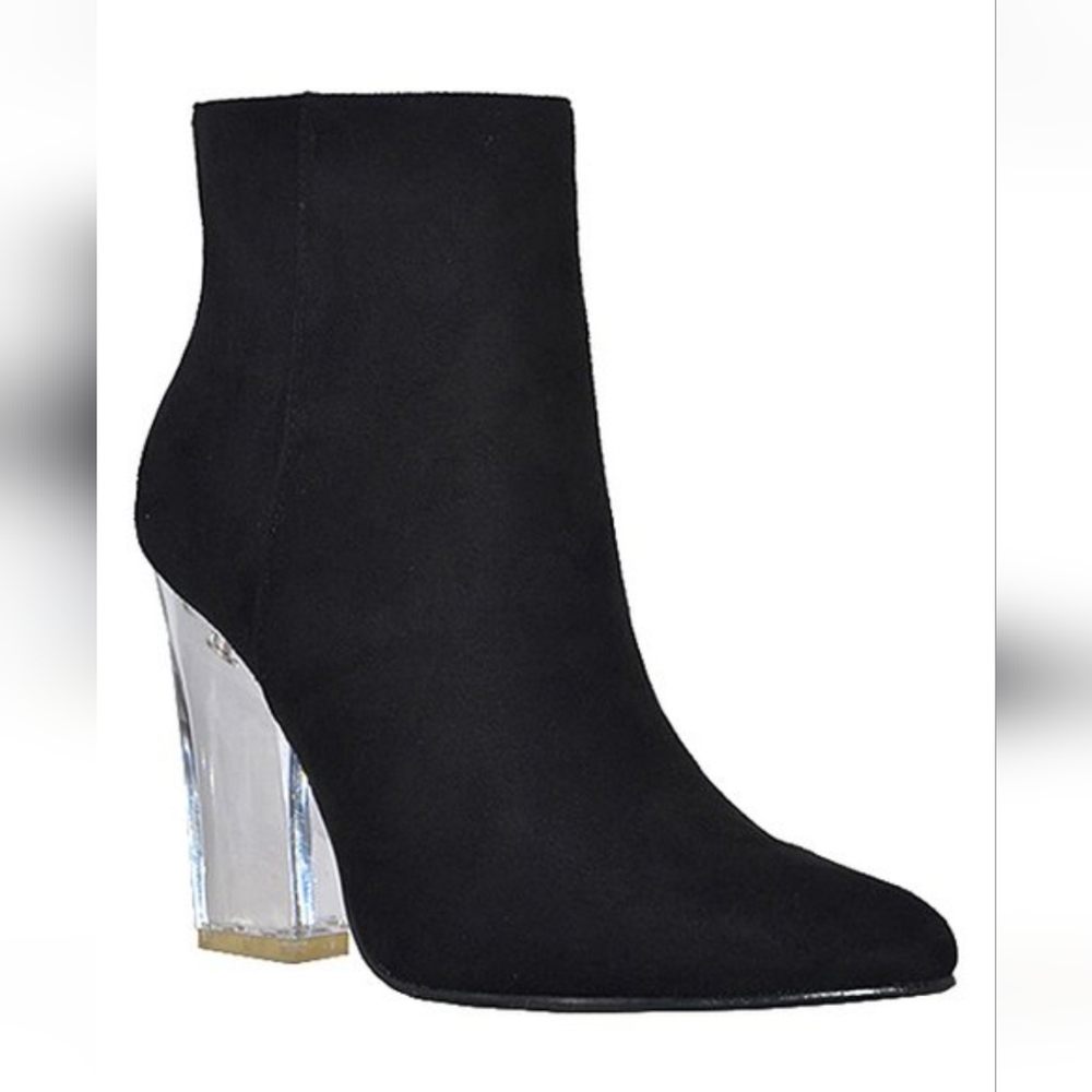 Black Booties With Clear Block Heel - image 1